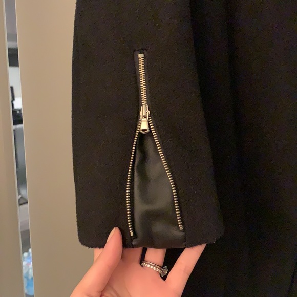 Black faux leather trimmed jacket - Picture 2 of 6